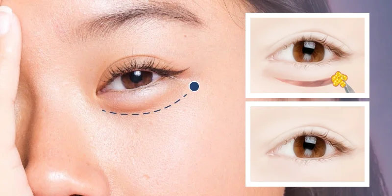 Da mí dưới chùng nhão và xuất hiện nếp nhăn