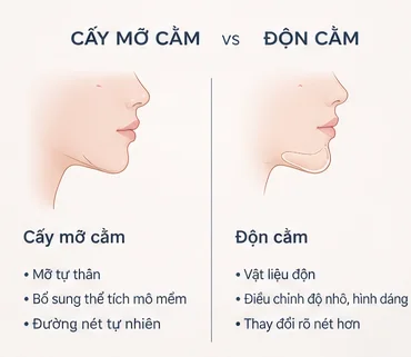 So sánh phương pháp cấy mỡ cằm và độn cằm trong thẩm mỹ.
